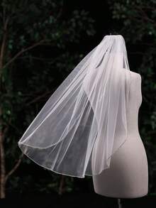 1 Stück glitzernder Brautschleier mit Strass-Kante und Metallkamm, einfach und modisch für Hochzeit, Party und Herbstkleidung für Frauen