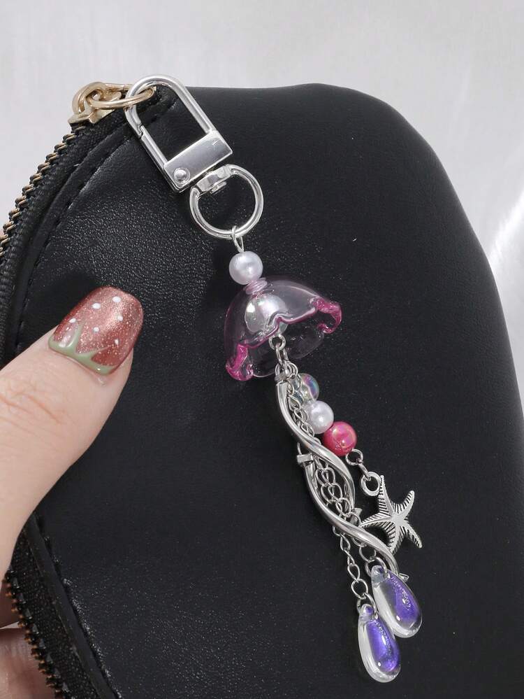 Breloc meduză 1 buc - Pandantiv semitransparent multicolor cu picătură de apă arcuită, breloc la modă lucrat manual pentru geantă, chei, rucsac, căști și alte accesorii decorative, potrivit pentru purtare zilnică și sărbători - Cadou pentru prieteni și familie - Multicolor - Vizualizare 20