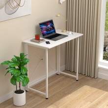Escritorio plegable pequeño, escritorio de computadora plegable, ahorra espacio, adecuado para oficina en casa y estudio, escritorio plegable, escritorio plegable portátil para oficina en casa, mesa de oficina que ahorra espacio, (80 x 45,5 x 74 cm) - Blanco-80x45x73cm - Ver 5