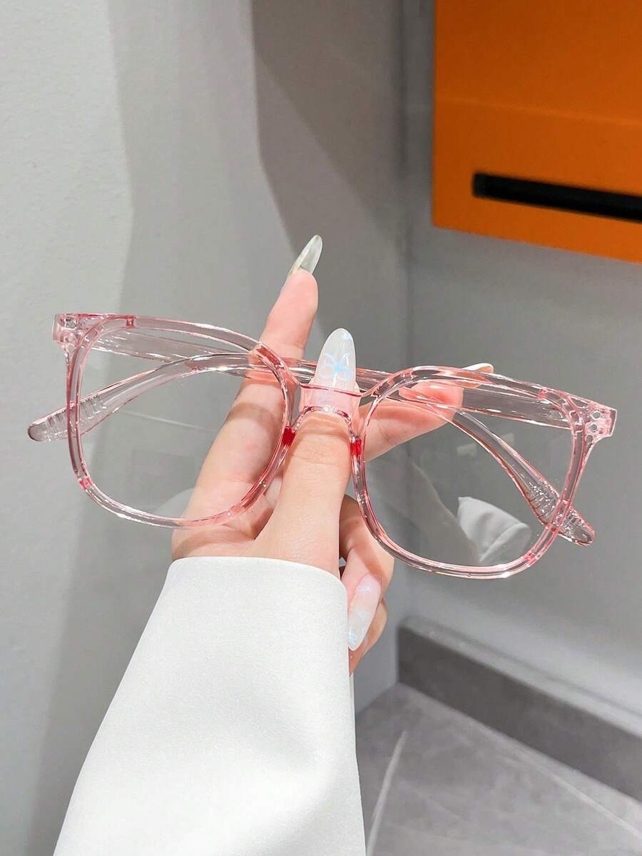 1-Piece Set Of Bohemian Style Women's Glasses With Oversized Plastic Frame, High-Quality Texture For Daily Wear, Exuding A Sense Of Temperament. Preferred Accessories For Shopping/Work/Afternoon Tea - 彩色 - 查看 1