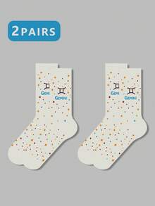 1/2/3 双女士十二生肖袜、白袜、黑袜、中筒袜、艺术袜、运动袜、时尚袜、女童袜、中筒袜、简约袜、休闲袜、适合日常穿着、秋季 - 彩色 - 查看 74