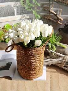 1/5/10/20 قطعة من الزهور الاصطناعية الفاخرة الرومانسية، باقات من الزهور البلاستيكية الحقيقية المجسمة من الزنبق الحريري، زهور اصطناعية لحفلات الزفاف والمنزل والفندق والحفلات وهدايا رأس السنة، ترتيبات زهور محمولة باليد لعيد الحب وحفلات الزفاف والمنزل والغرفة والصالة والديكور على الطاولة وباقة العروس والحديقة الخارجية