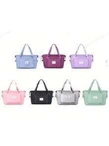 新款可折叠运动健身包批发，干湿分离旅行包，大容量学生手提包，可扩展旅行行李包，带多个口袋，适合男士/女士，适合行李箱手柄 - 彩色 - 查看 8