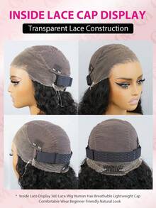 CURLYME 180% 密度无胶水波假发 14-26 英寸 360 度蕾丝前部真人发预剪蕾丝预拔婴儿发漂白结透明全蕾丝闭合假发 - SNatural - 查看 7