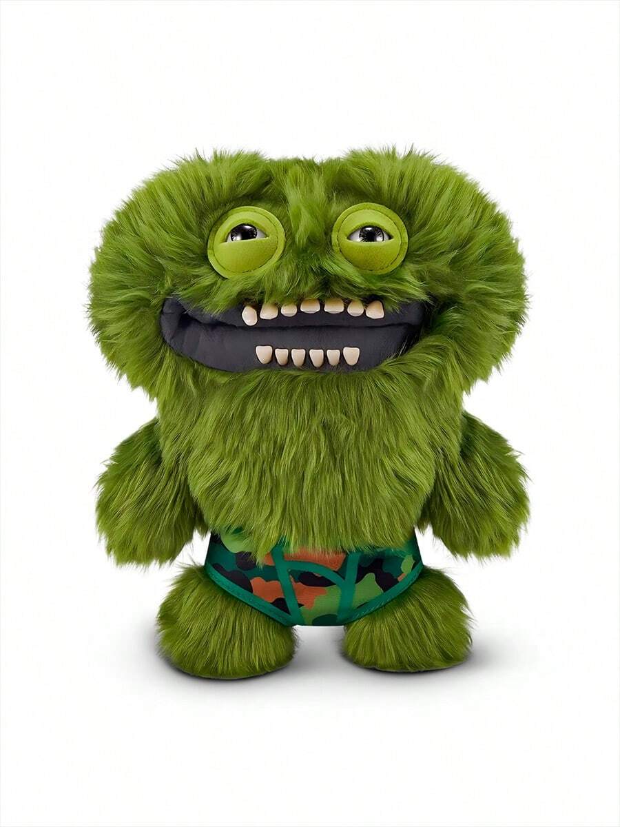 ZURU ​ZURU FUGGLER Green Count McGrew Bug-Eyed Monster 24CM - Camouflage Underwear Ugly Funny Plush Doll Gift