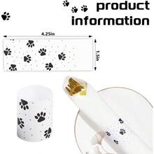 200 Pcs Paw Print Paper Napkin Rings - WhiteBlack Pet Decor Party, Dinner Events - 029
