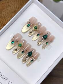 10 Stücke rein handgefertigte tragbare Nägel mit mittelovalem Nagelform, handbemalte Farbverlauf rosa Katzenauge Schleifen Nägel, hochwertige einfache Nägel, Vollabdeckung Fake Nägel, Y2K Nägel, einzigartige und nischenkreative Fake Nägel, Alltagsnägel, süßer moderner Stil Nägel, für den täglichen Gebrauch, abnehmbar und wiederverwendbar