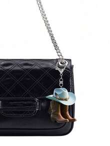 1 Stück Western Cowboy Stiefel und Hut Schlüsselanhänger - Vintage 2D flacher Acryl Schlüsselring, Country Stil Taschenanhänger und Rucksack Anhänger | Leichtes Accessoire, geeignet für den täglichen Gebrauch, Cowboy Partys, Karnevals, Western Festivals | Kreatives Cowboy Hut und Stiefel Design, ideales Geschenk zu Geburtstag, Weihnachten, Thanksgiving, Valentinstag | Toll für Studenten, Freunde, Männer und Frauen, Outdoor Reisen und Urlaubsandenken - Verschiedenfarbig - Übersicht 3