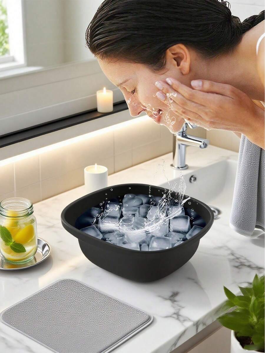 1pc Home Ice Basin Facial Ice Care Silicone Outdoor Foldable Basin Beauty Device Ice Bathtub,Travel Silicone Facial Bowl For Face Ice Bath,Face Bowl For Ice With Built-In Ice Tray,Collapsible Silicone Facial Ice Bath Bowl For Cold Plunge Therapy, Skin Tightening & Acne Relief,Portable Spa Tool Portable Foldable Wash Basin For Daily Home Morning For Home & Travel - Multicolor - View 1