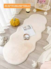 1pc Faux Rabbit Fur Wavy Soft Fluffy Warm Cozy Rug, Comfortable Home Decor Carpet Suitable For Bedroom, Living Room, Sofa, Coffee Table, Dressing Room, Tatami Room And Other Areas,Fall Decor,Autumn Decor,Room Decor