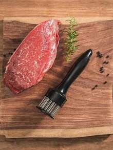 1PC Heavy Duty Meat Tenderizer Needle With 21 Sharp Needles - Stainless Steel Piercing Tips Suitable For Steak, Chicken, Pork, Beef - Efficient Tool For Home And Professional Kitchens - Easy To Clean Design, Stylish Handle, Durable Material, Stainless Steel Steak Meat Tenderizer With Perforating Needles