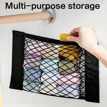 Saco de Armazenamento Multifuncional de Lixo, Saco de Tela Respirável Montado na Parede Saco de Armazenamento de Lixo de Uso Múltiplo, Cesta de Armazenamento Elástica na Porta do Armário, Adequado para Armazenamento e Organização Doméstica, Cozinha, Banheiro e Distribuidor de Diversos Itens Domésticos