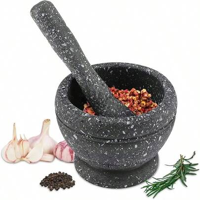 2PCS/Set PP Manual Garlic Press And Spice Grinder Set - Equipped With A Grinder, Perfect For Crushing Herbs And Spices, Easy To Squeeze, Easy To Clean, Suitable For Home Cooking And Restaurant Use, Garlic Press, Vanilla Grinder, Kitchen Crusher, Multifunctional Grinder