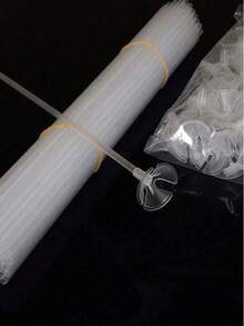 10 件/20 件/30 件/40 件塑料气球固定扣和棒，简单透明的气球支架，适合派对。