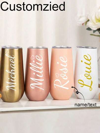 1pc Personalized Champagne Tumbler,Bridesmaid Gift,Bachelorette Wine Glass Party, Wedding Gift, Bridesmaid Gifts For Her, Tumbler With Lid