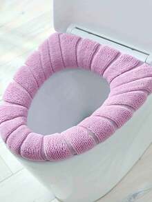 1 Set Luxury Soft-Touch Toilet Seat Cover - Ultra Comfortable, Machine Washable, Detachable Cover, Contrast Color Handles, Stylish Design, Easy To Clean, Durable, Brings Comfort And Elegance To The Bathroom