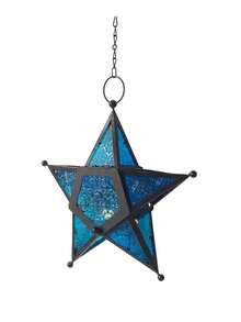 1 Piece Metal Star Tealight Candle Holder, Chinese Flowering Crabapple Design Multi Color Glass Home Decor Hanging Lantern, Suitable As A Home Decoration Hung By The Windows In The Corridor, Garden Decor, Living Room Decor, Christmas Decorations, Christmas Ornaments,Christmas Hanging Star Candle Holder For Holiday Decor