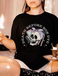 Death Before Box Dye Tshirt, Funny Hairstylist Shirt, Gift For Color Specialist, Cosmetology Gift, Hairstylist Gift, Hairdresser Gift - màu đen - Xem 1