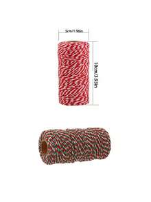 100/5m Red, Green, White Gift Wrapping Rope, Christmas Gift Packaging, Christmas Decoration Jute Rope, Christmas Party Decor, Christmas Gift DIY Bow, Handmade Craft Accessories Jute Rope, Suitable For Gift Packaging Supplies, Tags, Gift Box Packaging, Weaving DIY Crafts, Gift Decoration Supplies - Multicolor - View 12