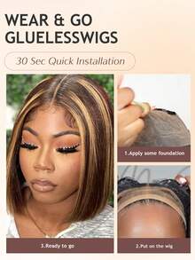 Parrucca frontale in pizzo 4/27, senza adesivo, 6 x 4 ciocche, parrucca frontale in pizzo sfumato, senza adesivo, parrucca in veri capelli pre-sfoltita, 4/27 ciocche, biondo miele, pizzo trasparente, parrucca frontale 6 x 4, traspirante e naturale, adatta alla maggior parte delle donne e tonalità di pelle, densità dei capelli veri 180, colore dei capelli veri, colore naturale e bello, Ognissanti Carnevale, 20,3 - 40,6 cm