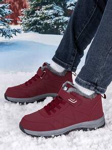 Męskie zimowe buty trekkingowe, buty sportowe na świeżym powietrzu, unisex, duże rozmiary, śniegowce, damskie buty trekkingowe, zimowe buty z podszewką termiczną, wiatroszczelne i ciepłe buty ze skóry z mikrofibry