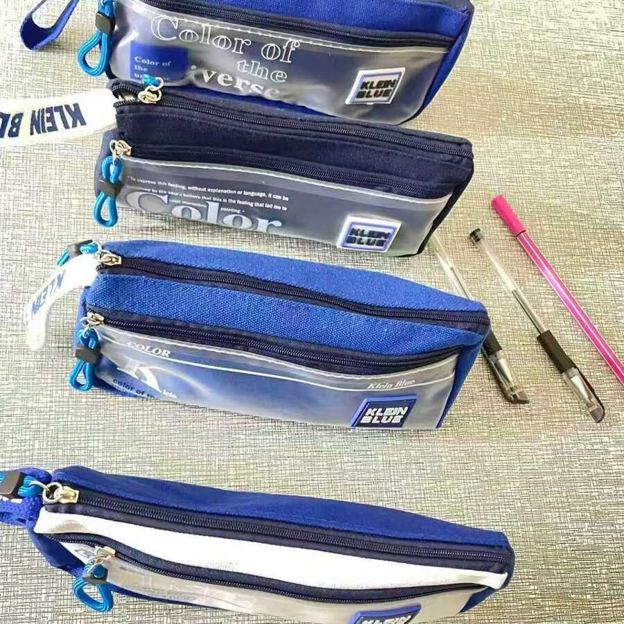 A Double-Layer Large-Capacity Pencil Case For Boys, Girls, Artistic Youth, Canvas, Simple Japanese-Style Stationery Bag And Pencil Case For Primary And Secondary School Students