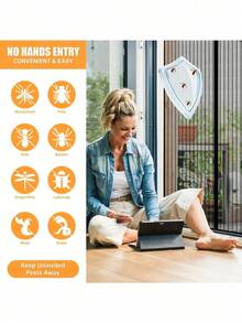 重型磁性纱门，自密封免提防虫网，磁条安装，尼龙材质，波西米亚风格，仅可手洗，防虫隔断门，尼龙网