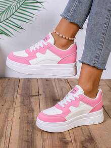 秋冬女士休闲厚底运动鞋、厚底运动鞋、户外运动鞋 - 淺粉色 - 查看 13