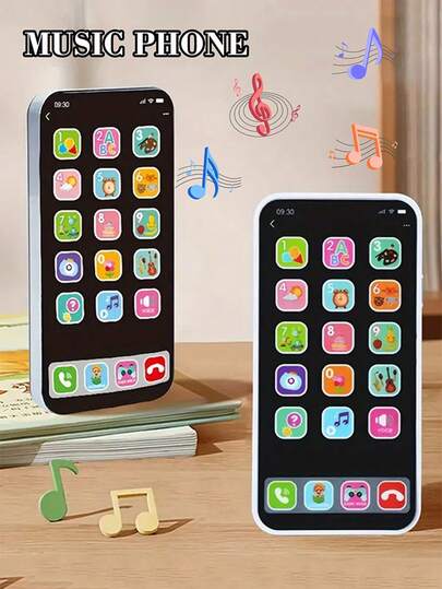 1pc Kids Smart Phone Toy, Music Educational Learning Phone Model With Sound, Light & Stories, Children Christmas Halloween Gift