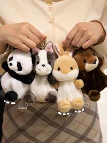 1pc Forest Animal Plush Pendant, Girls Bag Charm, Holiday Small Gift - Multicolor - View 9