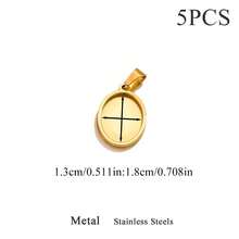 5pcs304 Stainless Steel Cabochon Pendant Setting Stones Blank Base DIY Necklace Earrings Jewelry Accessories Making - Oval Base - View 15