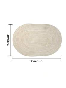 1 pièce/4 pièces/6 pièces Napperons elliptiques minimalistes de 17,7 x 11 pouces en fibres mélangées, antidérapants et beaux, lavables et lavables en machine.