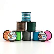 4 Líneas de pesca trenzadas - Rendimiento y potencia de grado profesional para pesca en agua salada o dulce - Línea de pesca trenzada de colores para mayor visibilidad de 6LB a 60LB de prueba para agua salada, diámetro de 0.10MM a 0.4MM. 4 hebras 500M