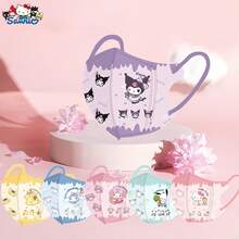 Sanrio Sanrio Children's 3D Stereoscopic Kuromi Cat Meileti Cartoon Cute Student 3-12 Year Old Baby Three Layer Protective Mask