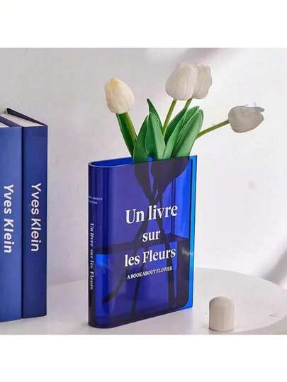 Buch Vase Kunst & Kulturelle Ausstrahlung Transparente Vase Bücherregal Dekoration Transparente Vase, geeignet für Ostern, Thanksgiving, Weihnachten und Halloween Heim- und Raumdekoration Blumenvase Glasvase