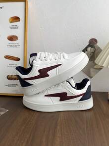 New Women Casual Anti-Slip Lightweight Fashion Casual White Sneakers, Lace-Up Patchwork Outdoor Casual Shoes