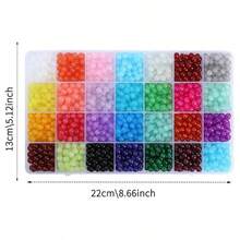 Bộ 700 hạt cườm thủy tinh tròn 6mm, thích hợp làm vòng tay, vòng cổ, bông tai, trang sức thủ công. - Nhiều màu - Xem 4