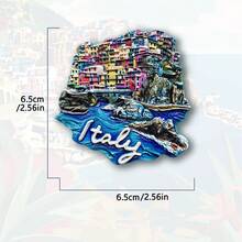 1pc Italian Landmark Fridge Magnet, 3D Resin Milan Duomo, Venice Canal & Italian Motorcycle (Vespa), Travel Souvenir Gift, Home Office Fridge Decor