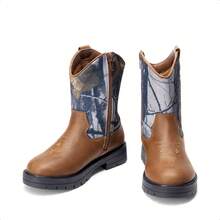 Kids Western Cowboy Boots - Mid Calf Riding Boots With Side Zipper For Boys & Girls (Toddler/Little Kid/Big Kid) - 彩色 - 查看 5