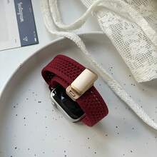 1pc Simple Woven Nylon Watch Band Compatible With Apple Watch 38mm 40mm 41mm 42mm 44mm 45mm 49mm, Fashionable Unisex Strap For Apple Watch Series Ultra 2 SE 9 8 7 SE 6 5 4 3 2, Colorful Apple Watch Bands