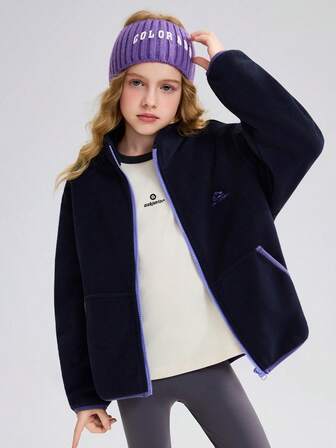  ASK JUNIOR 女童保暖立领外套，秋季款