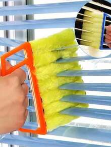 1pc Washable Window Cleaning Brush With Microfiber To Easily Collect Dust And Clean Blinds - 彩色 - 查看 1