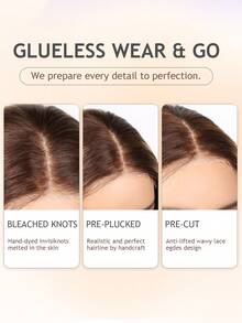 Parrucca frontale in pizzo 4/27, senza adesivo, 6 x 4 ciocche, parrucca frontale in pizzo sfumato, senza adesivo, parrucca in veri capelli pre-sfoltita, 4/27 ciocche, biondo miele, pizzo trasparente, parrucca frontale 6 x 4, traspirante e naturale, adatta alla maggior parte delle donne e tonalità di pelle, densità dei capelli veri 180, colore dei capelli veri, colore naturale e bello, Ognissanti Carnevale, 20,3 - 40,6 cm