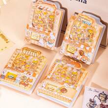 1pc Capybara Gashapon Stress Relief Notebook, Cute Cartoon Mechanical Notebook, Capybara Toasted Bread Series Notebook, High-Quality Student Planner, Creative Shaking Rattle Bean Gashapon Notebook, Soft Leather Material Stress Relief, 9.7*7cm Notebook, Perfect Gift, Holiday Gift, Party Gift - Multicolor - View 10