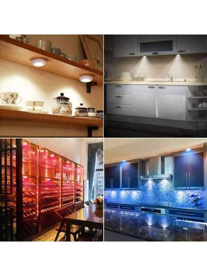 3/ Wand Lights Wireless, Lamps Living Room, RGB Wireless Led Lamp, Cabinet Lighting, LED Spotlight, Battery Operated Remote Control, Lamps, Lights, Night Light,Lighting, Book Light, Spotlight Corridors, Bathrooms, Bedrooms, KitchenCabinets, Stairs, Home view 11