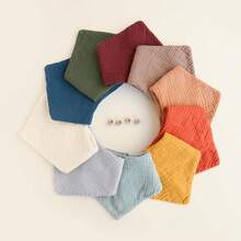 6/4/2件装纯棉婴儿围嘴，适合男孩女孩，吸水大号口水围嘴，适合出牙和流口水 - 彩色 - 查看 7