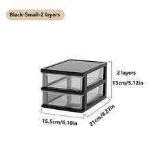 Clear Desktop Storage Box With Drawer & Small Plastic Snap-Lock Box Heightened Table Organizer Office Storage Plastic Storage Cabinet For Stationery Student Desk Accessories Cosmetics, Back To School - Multicolor - View 26