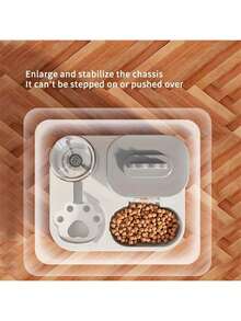 带集成食物盆的自动猫狗饮水机 - 容量 1-10 升，无需电池，现代白色设计，易于清洁和补水 - 耐用的宠物补水解决方案，自动宠物喂食器，时尚的宠物配件，坚固的结构