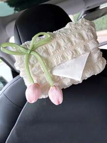 1pc Car Tissue Box, Car Tissue Drawer, Armrest Box, Visor Clip Seat Hanging Cute Minimalist High-End Tissue Holder - one-size - View 25