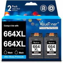 Cartucho de Tinta de Mayor Capacidad Compatible para HP 667 667 XL Compatible con HP DeskJet Ink Advantage 1275 2374 2375 2376 2775 DeskJet Plus 6475 6476 6075 (1 Negro 1 Color) - Paquete combinado 664XL 2 negros - Ver 9
